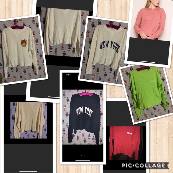 Brandy Melville Tops Available Cropped Thermal By Brandy Melville